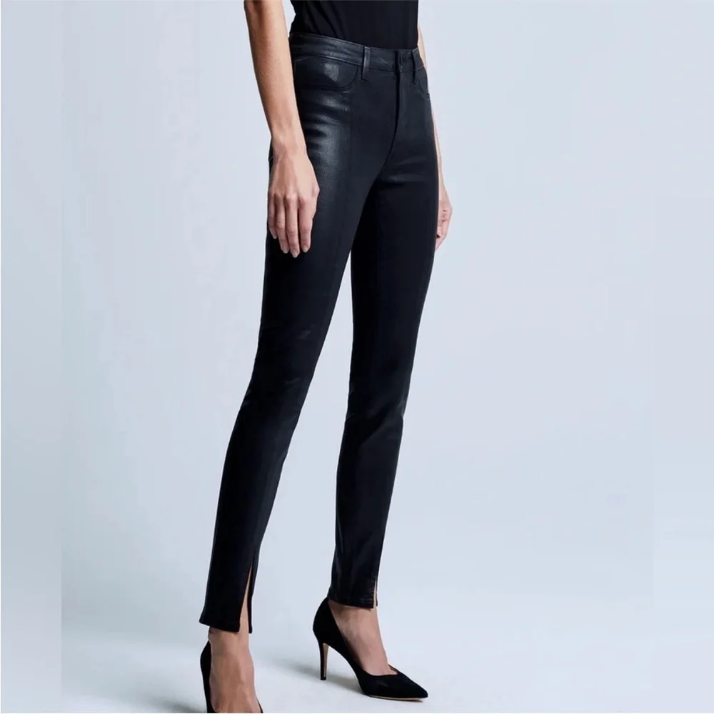 NWOT L'AGENCE Jyothi Coated Split Ankle High Rise Bodycon Skinny Jeans Size 29